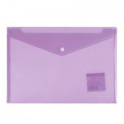 Папка-конверт с кнопкой ERICH KRAUSE 'Style', А4, полупрозрачная, до 100 листов, 180 мкм, пастель ассорти, 42936