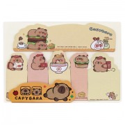 Закладки клейкие бумажные 'Капибара' с печатью (6 видов х 15 листов), ассорти, 81278