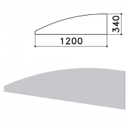 Экран-перегородка 'Монолит', 1200х16х340 мм, цвет серый (КОМПЛЕКТ)