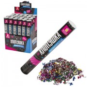 Хлопушка пневматическая ЗОЛОТАЯ СКАЗКА 30 см, фольга, серпантин, ассорти, 591474