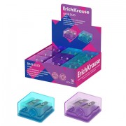 Точилка ERICH KRAUSE 'Base Duo Vivid', с контейнером, пластиковая, корпус ассорти, 60081