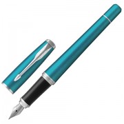 Ручка перьевая PARKER 'Urban Core Vibrant Blue CT', корпус изумрудный глянцевый лак, хромированные детали, синяя, 1931594