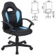 Кресло компьютерное BRABIX 'Spark GM-201', экокожа, черное/голубое, 532505