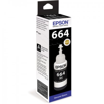 Чернила EPSON (C13T66414A) для СНПЧ Epson L100/L110/L200/L210/L300/L456/L550, черные, оригинальные