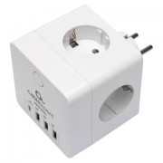 Сетевой фильтр CABLEXPERT Cube, 4 розетки, 16 А, 1 x Type-C PD, 3 х USB, белый, CUBE-4-СU3-W, CUBE-4-CU3-W