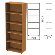 Шкаф (стеллаж) 'Фея', 740х370х2000 мм, 4 полки, цвет орех милан, ШФ14.5