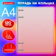 Тетрадь на кольцах БОЛЬШАЯ 305х230мм А4, 120л, пластик, с разделителями, BRAUBERG, Красный, 404626