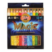 Карандаши с многоцветным грифелем KOH-I-NOOR, набор 13 шт., 'Magic', трехгранные, грифель 5,6 мм, европодвес, 3408013001KS