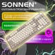 Клавиатура проводная бесшумная USB, 102+98 клавиш, LED-подсветка, SONNEN K620, слоновая кость / серая, 513950