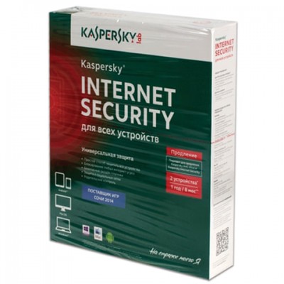Антивирус KASPERSKY 'Internet Security', лицензия на 2 устройства, 1 год, продление, бокс, KL1941RBBFR