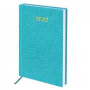 Ежедневник датированный 2022 А5 (138х213мм) BRAUBERG Sparkle бирюзовый, код_, 112829