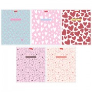 Тетрадь обложка пластик, А5 48 л., скоба, клетка, HATBER, 'LOVE IS...' (микс в спайке), 092371, 48Т5В1пл