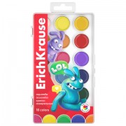 Краски акварельные ERICH KRAUSE 'Jolly Friends', 18 цветов, пластиковый пенал, европодвес, 61367