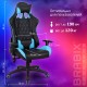 Кресло компьютерное BRABIX 'GT Master GM-110', две подушки, экокожа, черное/голубое, 531928