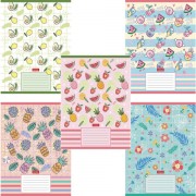 Тетрадь 18 л., HATBER, клетка, обложка картон, 'Фруктис' (микс в спайке), 068439, 18Т5В1