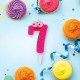 Свеча-цифра для торта '7' 'С глазками', 6 см, ЗОЛОТАЯ СКАЗКА, с держателем, в блистере, 591410