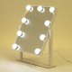 Зеркало для макияжа гримерное с подсветкой, 9 LED-ламп, 3 режима свечения, размер 25х30 см, работа от сети 220 V, цвет белый, BRABIX, 609335