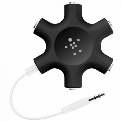 Разветвитель Jack 3.5 BELKIN, для передачи аналовогого аудиосигнала, черный, F8Z274btBLK