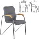 Кресло для приемных и переговорных BRABIX 'Samba CF-103', хром, бук (D-1), к/з серый, собрано, 532758