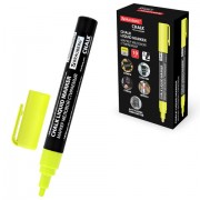 Маркер меловой CHALK LIQUID MARKER, ЖЕЛТЫЙ, 3 мм, стираемый, BRAUBERG 'CHALK', 152590