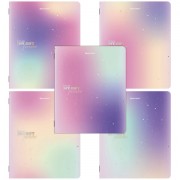 Тетради ДЭК А5 48 л. КОМПЛЕКТ 5 шт. BRAUBERG, скоба, клетка, матовая ламинация, фольга, 'SHINE', 404962