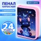 Пенал BRAUBERG с наполнением, 1 отделение, 1 откидная планка, 24 предмета, 21х14 см, 'Кот с бабочками', 273530
