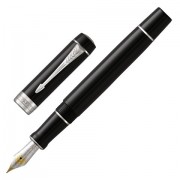 Ручка перьевая PARKER 'Duofold Classic Centennial Black CT', корпус черный, палладиевые детали, черная, 1931365