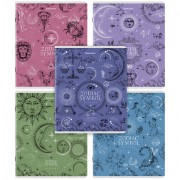 Тетради ДЭК А5 48 л. КОМПЛЕКТ 5 шт. BRAUBERG, скоба, клетка, SoftTouch, фольга, 'Zodiac', 404679