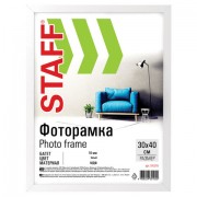 Рамка 30х40 см небьющаяся, STAFF 'Grand', багет 18 мм, МДФ, белая, 391195