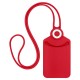 Бейдж вертикальный для пропуска и ID-карт, СИЛИКОНОВЫЙ, 85х54 мм, шнурок 42 см, красный, BRAUBERG, 238903
