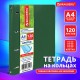 Тетрадь на кольцах БОЛЬШАЯ А4 (240х310 мм), 120 листов, под кожу, клетка, BRAUBERG 'Joy', зелёный/светло-зелёный, 404508