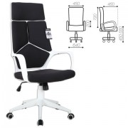 Кресло офисное BRABIX PREMIUM 'Prime EX-515', пластик белый, ткань, черное, 531812