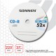 Диски CD-R SONNEN, 700 Mb, 52x, Cake Box (упаковка на шпиле) КОМПЛЕКТ 25 шт., 513531