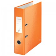 Папка-регистратор LEITZ 'WOW', механизм 180°, ламинированная, 80 мм, оранжевая, 10050044