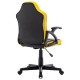 Кресло компьютерное BRABIX 'Shark GM-203', экокожа, черное/желтое, 532514