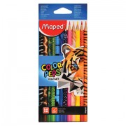 Карандаши цветные MAPED (Франция) 'Color Pep's Animals'', 12 цветов, трехгранные, заточенные, европодвес, 832212