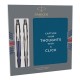 Набор: 2 шариковые ручки PARKER 'Jotter Waterloo Blue CT'/'Stainless Steel CT', с блокнотом, синие, 2062782