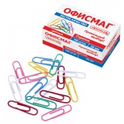 Скрепки ЭКСТРА ОФИСМАГ 28 мм цветные 100 штук, 271316