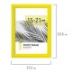 Рамка 15х21 см небьющаяся, багет 17,5 мм, пластик, BRAUBERG 'Colorful', желтая, 391245