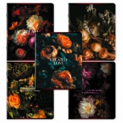 Тетрадь А5, 48 л., BRAUBERG, скоба, клетка, глянцевый лак, 'Цветы', (микс в спайке), 405333