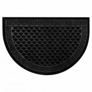 Коврик придверный 60х90 см, ЧЕРНЫЙ, грязезащитный, 430 г/м2, ПОЛУКРУГ, фактурный рисунок ЧЕШУЙКИ, ЛЮБАША, 701051