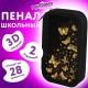 Пенал ЮНЛАНДИЯ, 2 отделения, ламинированный картон, конгрев, 19х11 см, 'Golden', 273495