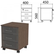 Каркас тумбы подкатной 'Канц' 400х450х560 мм, цвет венге, ТК29.16.1