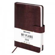 Ежедневник датированный 2026 А5 138x213 мм, BRAUBERG 'Legend', под кожу, застежка, коричневый, 117071