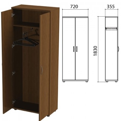 Шкаф (каркас) для одежды 'Эко', 720х355х1830 мм, орех, 402897, 402897-190