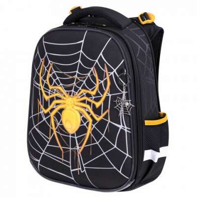 Ранец BRAUBERG PREMIUM, 2 отделения, с брелком, 'Venomous spider', 3D панель, 38х29х16 см, 271355