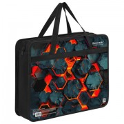 Папка на молнии с ручками BRAUBERG А4, 1 отделение, пластик, 80 мм, 'Lava blocks', 274496