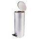 Урна для мусора с педалью 50 литров, УСИЛЕННОЕ, кольцо под мешок, серая, оцинкованная сталь, ТИТАН