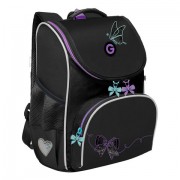Ранец GRIZZLY анатомическая спинка, с мешком для обуви, для девочек, 'BOWS', 33х25х13 см, RAm-584-8/1