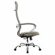 Кресло офисное МЕТТА 'L1m 42', хром, сиденье и спинка мягкие, велюр, светло-серое